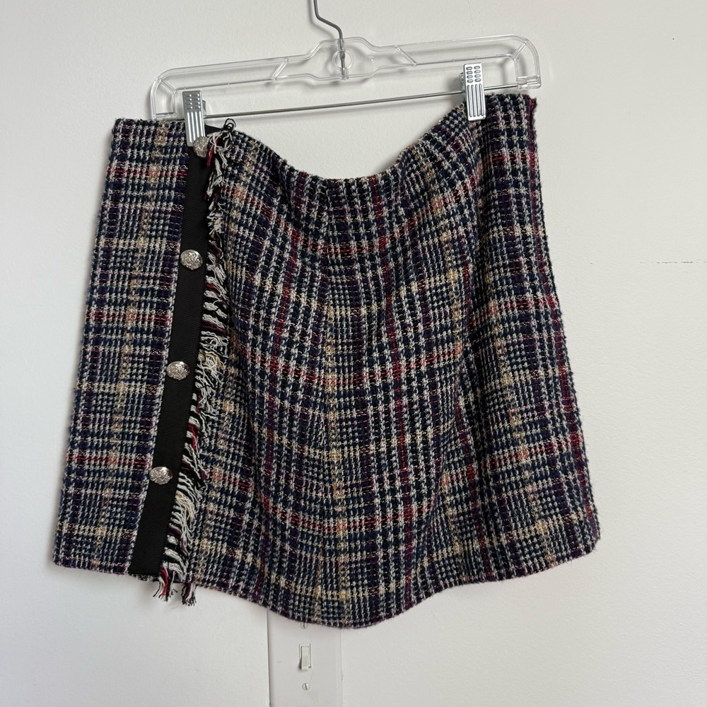 Veronica Beard Multicolor Plaid Mini Skirt